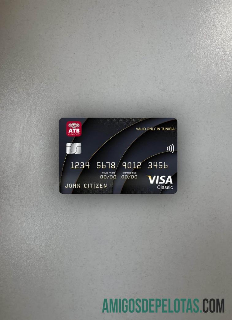 Tunísia ATB Bank Visa Classic Cartão Photolook Frente exemplo